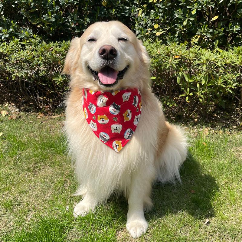 Pet Bib Triangle Scarf for All Dogs: Golden Retriever, Samoyed, Shiba Inu