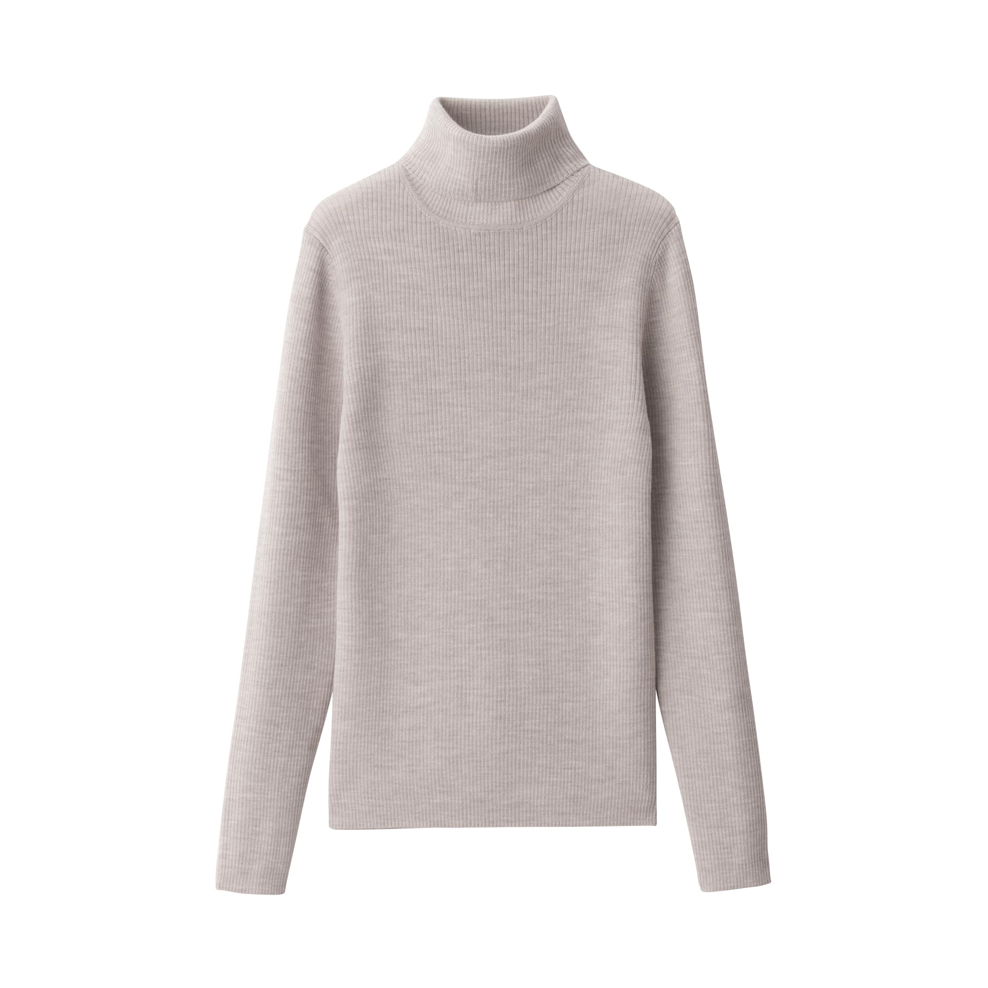 

MUJI Washable Wool Rib Turtleneck Size BA1OXA4A Women s High-Gauge Sweater, Oatmeal, XL,