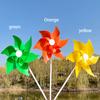 22Cm Six-Leaf Stripes Solid Color Small Plastic Hand-Held Windmills Garden Plant Flower Repellent Windmill Outdoor Decoration