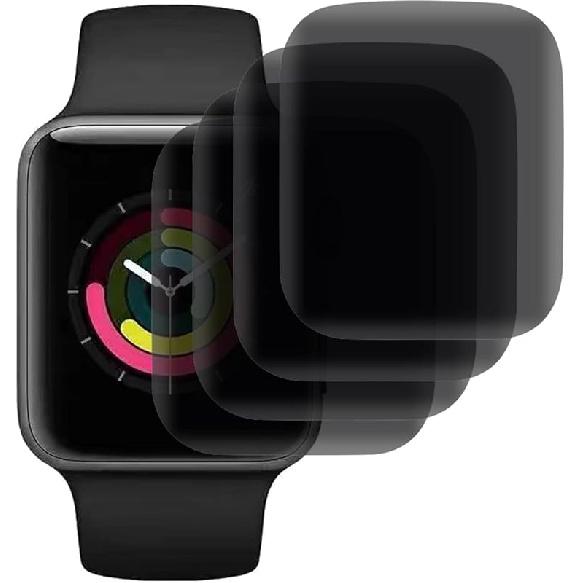 [4-Packs] Privacy Screen Protector for Apple Watch Series 3/2/1 38mm, (Not Glass) Anti-Spy Anti-Scratch Bubble Free Soft Film for Apple Watch Series 38 mm