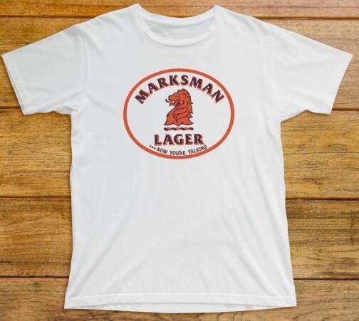 Marksman Lager T Shirt 633 Retro 80s Beer Mansfield Brewery Pub Ale Bitter Stout XL