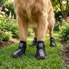 4PCS/SET Non-slip Mesh Dog Shoes Breathable Wear-resistant Pet Booties Reflective Stripe Hook-and-loop Strap Dog Sneakers