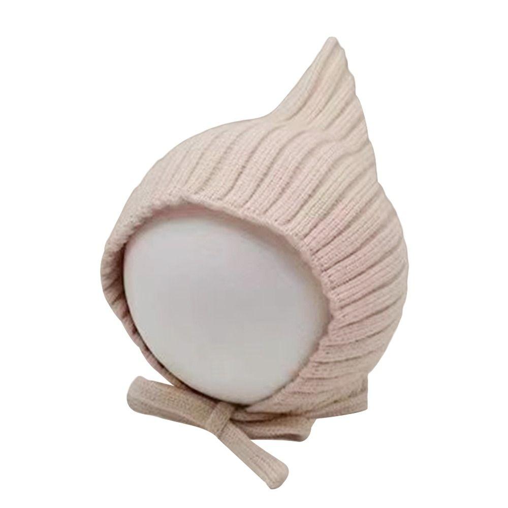 Einfarbige Kleinkind Baskenmütze Warme Ohrenschutz Mütze Weiche Baby Strickmütze