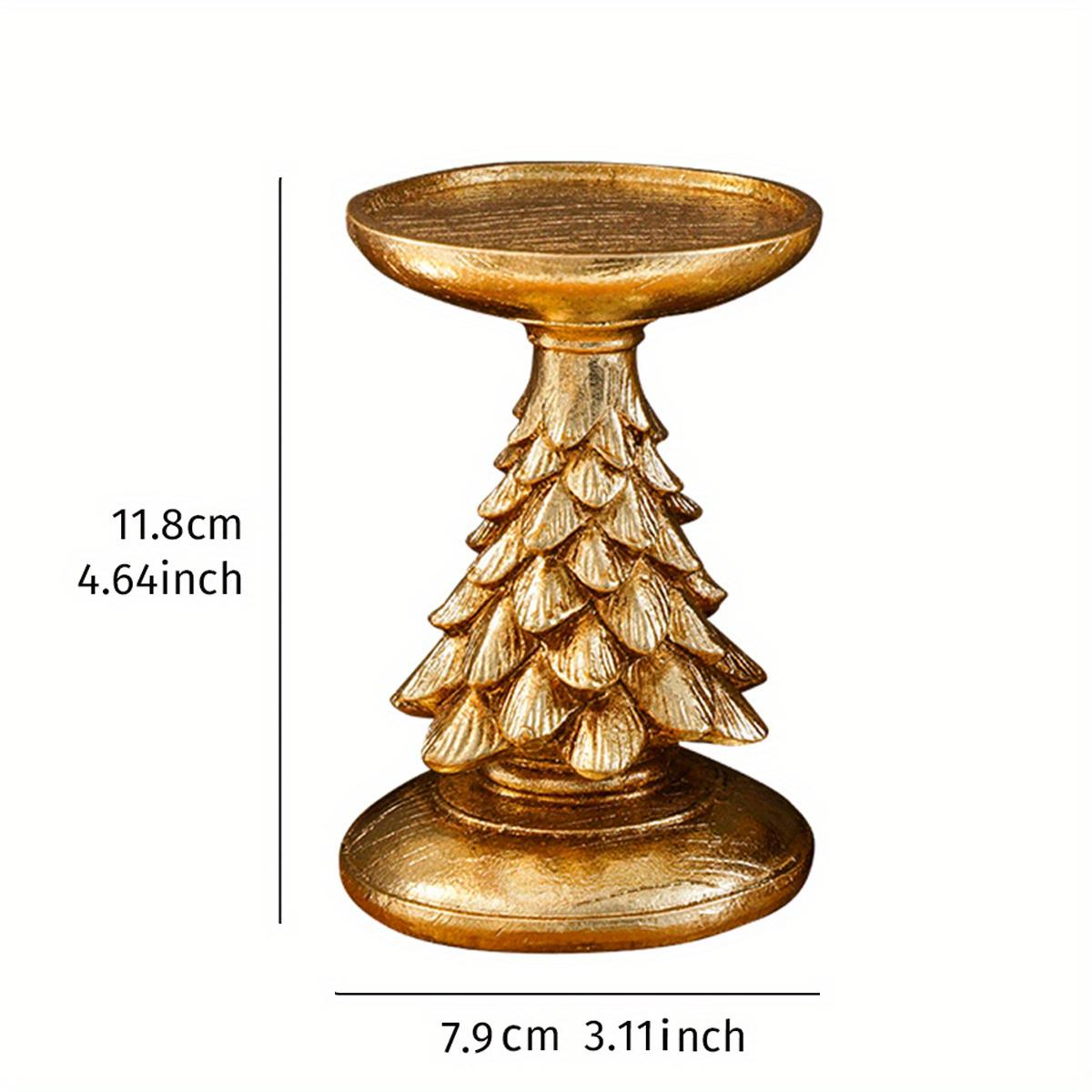 Christmas Tree Candle Holder Ornament European Style Christmas Home Living Room Desktop Christmas Decoration Resin Candlestick