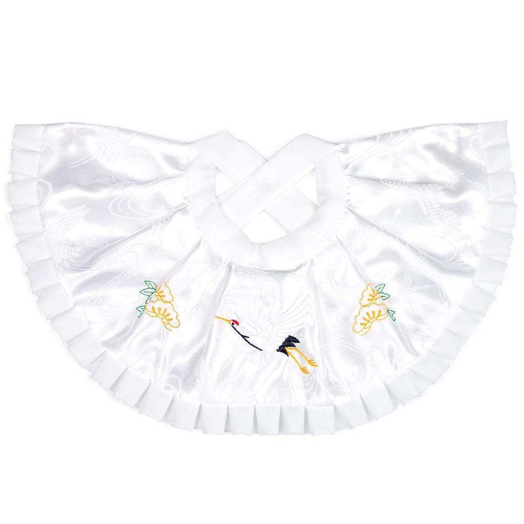 Food made in set for shrine visit baby [Kyoetsu] set, Japan, 2-piece (hat, bib), (white)