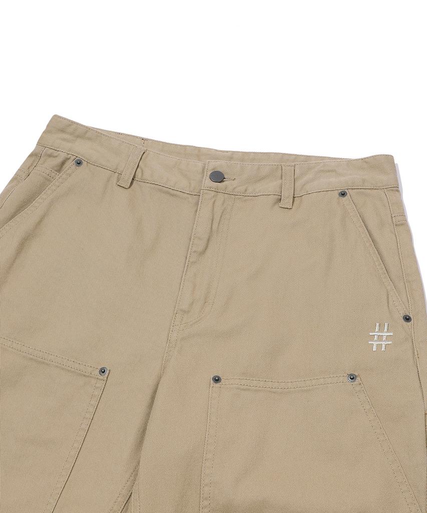 BEENTRILL Cotton Twill Double Knee Pants (Beige)