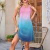 Women's Casual Fashion Breathable Vest With Pockets Vacation Gradient Dresses