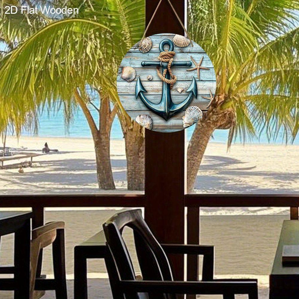 2D Flat Hanging Decorative Signs,interior Wall or Door Decoration,garden Decoration,the Pattern Is Anchor,a Housewarming Gift for Friends