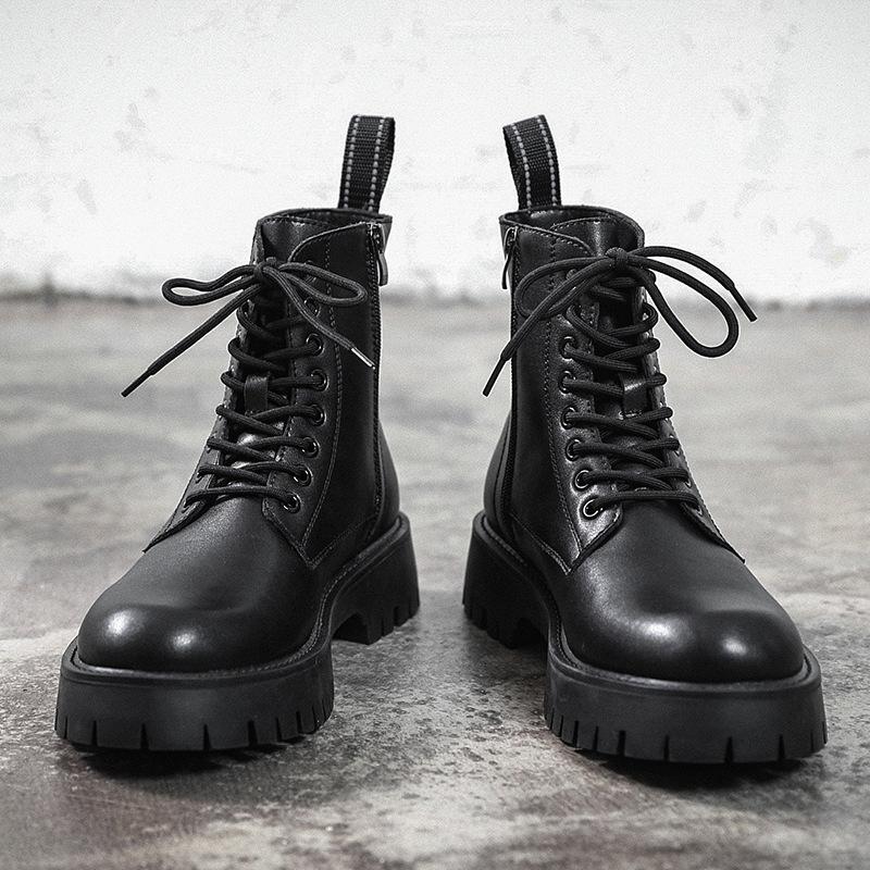 2024 jaro a léto ležérní módní boty pánské vysoké s bočním zipem pánské Martensky pravá kůže samet pánské boty