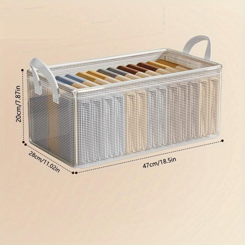 47*28*20cm1pc Transparent Waterproof Foldable Storage Box With Steel Frame, Versatile Organizer For Clothes & Underwear Perfect Home Use.