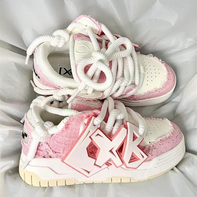 Dicke Sohle neue Straße super Feuer ausländischer Stil Guochao Nische Skateboard Brot Schuhe erhöhen