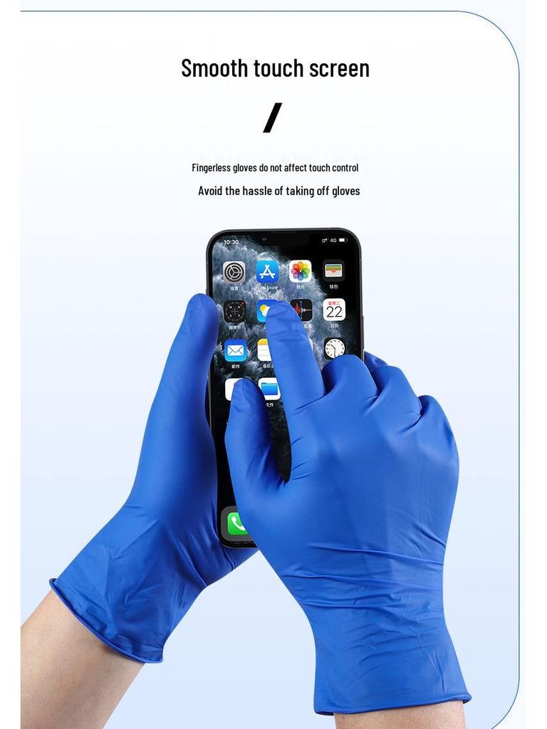 Disposable Food-Grade Nitrile Gloves - Durable, Waterproof, Latex-Free for Kitchen Cleaning and Dishwashing