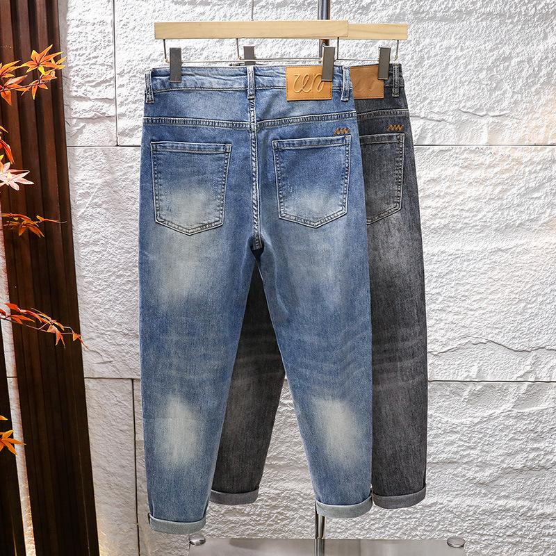 Spring Thin Jeans Ripped Scar Repair Pants for Men