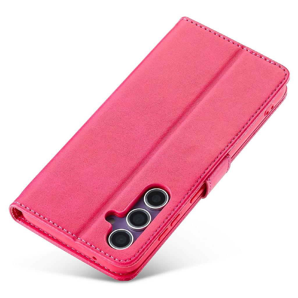 LC.IMEEKE For Samsung Galaxy S25+ Case Calf Texture PU Leather Stand Wallet Phone Cover
