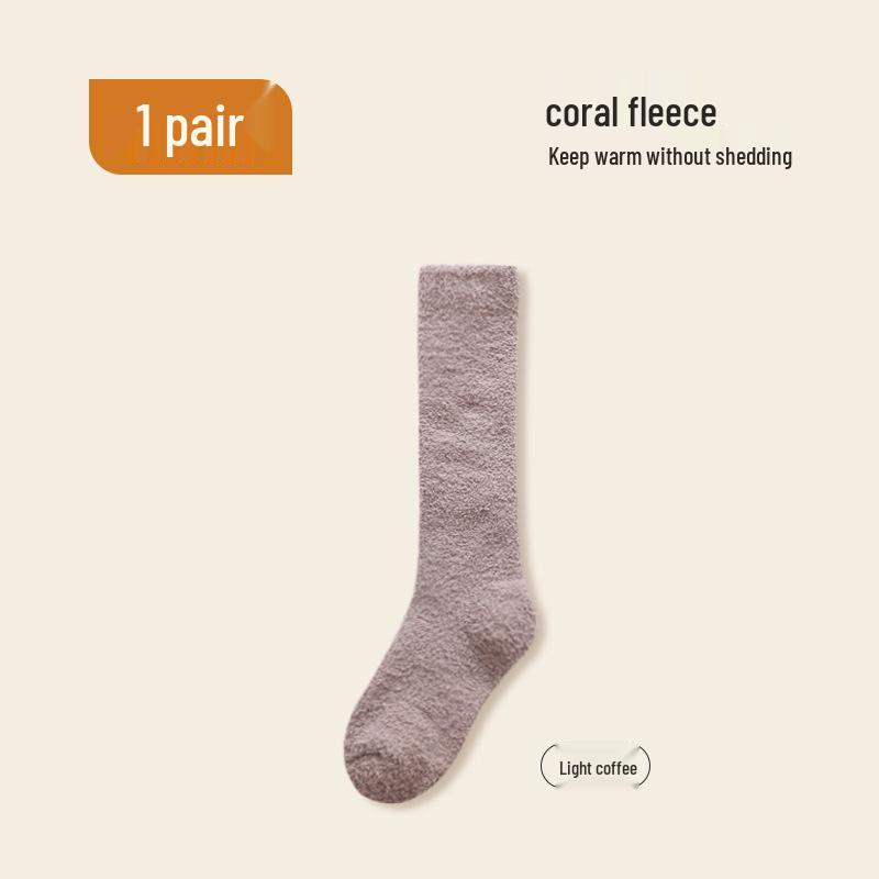 Women's Winter Cozy Plush Mid-Tube Socks - Thick, No-Shed, and Perfect for Home or Sleep