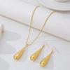 Accessories Exaggerated Water Drop Large Pendant Punk Style Necklace Versatile Simple Necklace Stud Earrings Set
