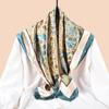 2Pcs Luxury  Silk Satin Square Scarf Women Hijab Bandana Muslim Headscarves Shawl Wrap Ladies Headband Neckerchief Foulard
