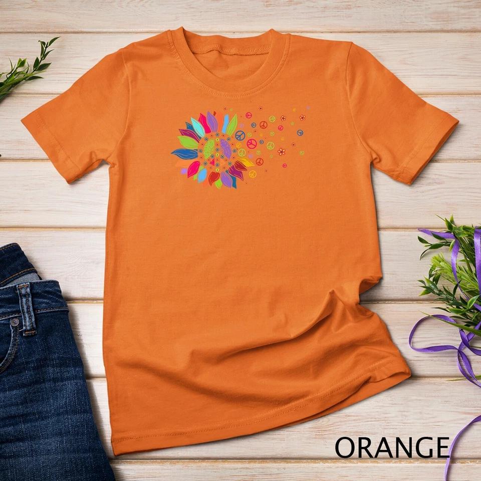 Hippie Soul Peace Sign Costume Funny Daisy Flower Lovers Unisex T-shirt 6 L