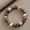 Retro Buddhist Bead Bracelet: Multi-Treasure Green & Purple Sandalwood, Single-Loop Unisex Jewelry