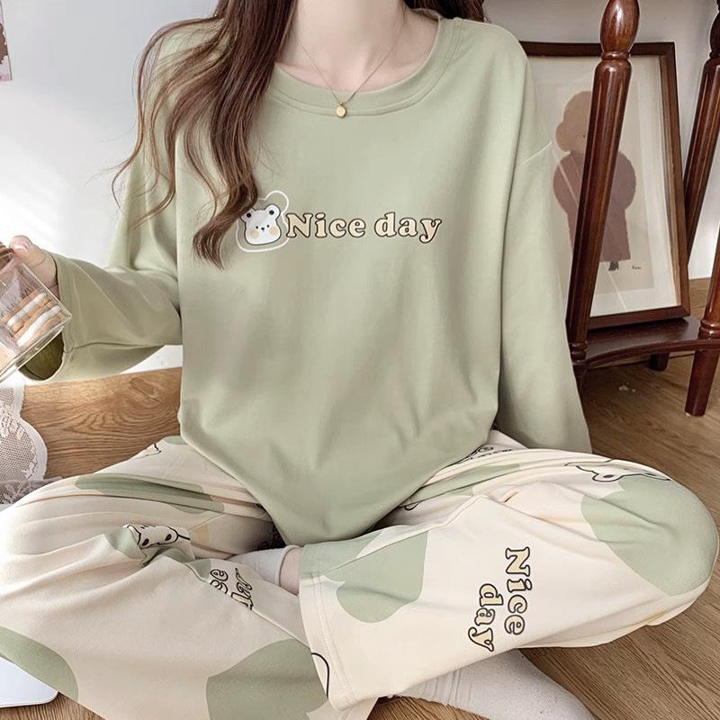 Women's Autumn/Winter Pajama Set: Cute, Girlish Long-Sleeve, Loose, Casual Homewear