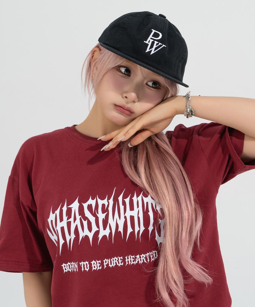 Peijeuhwaiteu Pw Logo Washed Flat Visor Cap (Black)