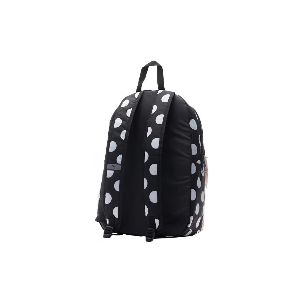 Puma Phase Aop Series Large Capacity White Dot Print Big Logo Backpack Unisex Backpack Black Pink 07804609