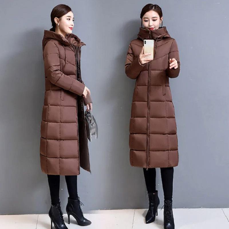 Down jacket for women mid-length winter 2025 new cotton-padded jacket over knee-length thickened slim skirt