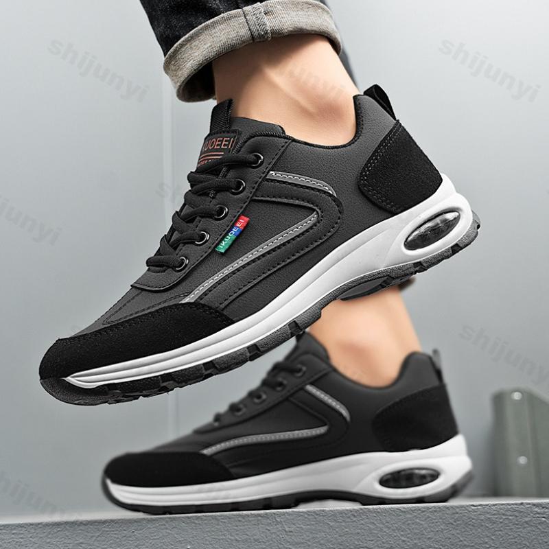 Large Size Men's Platform Sneakers 2026 New Four Season Comfortable Lace Up Walking Shoes Height Increase Non Slip Running Shoes