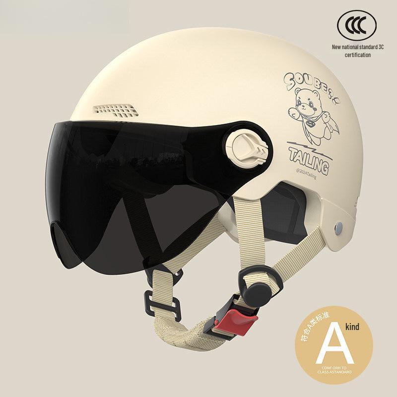 3C Certified Unisex Electric Motorcycle Helmet: All-Season, Sun-Protective, Half-Helmet for Safety