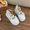 College Style Jk Platform Bow Shoes Women's Single Shoes Sweet Loli 2025 New Platform Heightening Lolita Women's Shoes