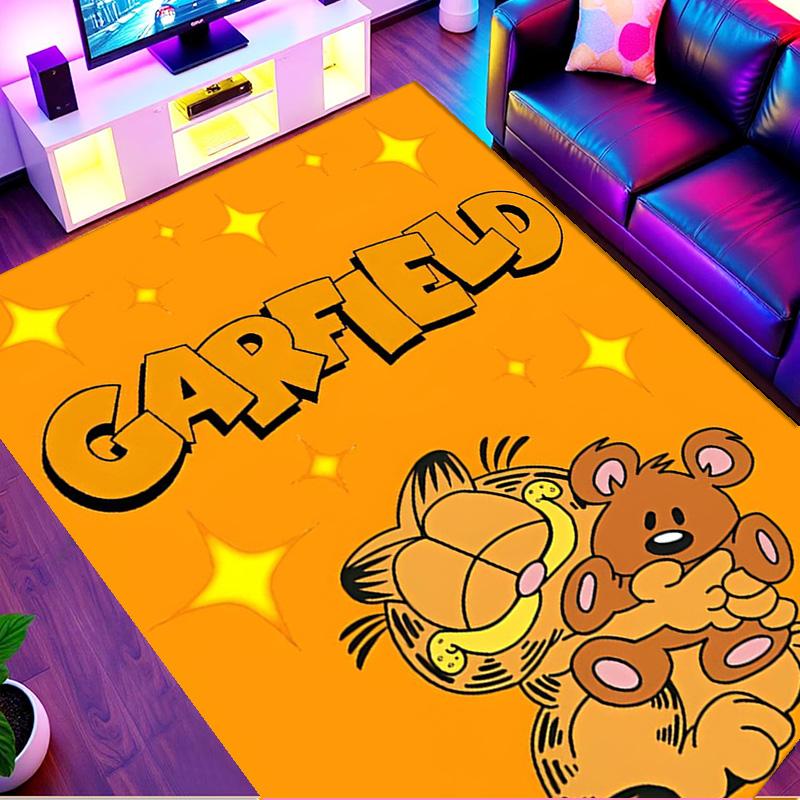 Garfield Print Rug, Washable Floor Carpet, For Entryway Dorm Laundry Room Office Study, Home Decor Birthday Christmas Gift