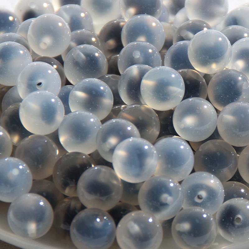 Cuentas Redondas de Ágata Corazón de Azúcar Azul-Negro para Joyería y Accesorios de Cristal DIY