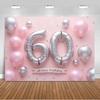 60 Years Old Backdrop Supplies Gold Pink Balloons Glitter Background Banner 60th Birthday Party Decorations Photography Props
