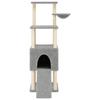 VidaXL Cat Tree with Sisal Scratching Posts Light Grey 153 Cm 172116
