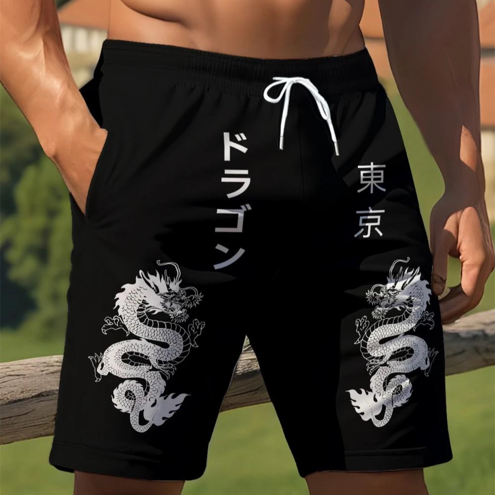 Twin Double Dragon Muay Thai Boxing Kickboxing Shorts 3D Print Training Unisex Men Women Quick Dry Fitness Gym Sport Workout Casual Streetwear