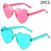 New Love Sunglasses Jelly Color Frameless Heart-shaped Sunglasses Dazzling Color Sunglasses