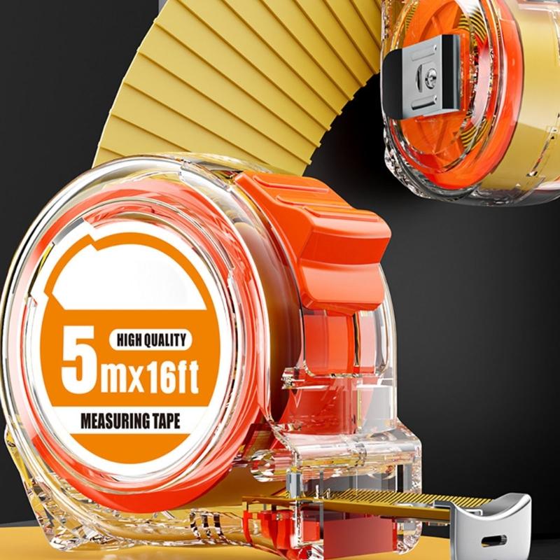 Clear PC Case Tape Measure Double Marking 3Meter 5Meter 10Meter Steel Rulers For Construction Crafting Carpentry Sewing
