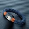 Nautical Style Rope Bracelet for Men Stainless Steel Adjustable Shackle Clasp Handmade Wrap Bangle Jewelry Gift