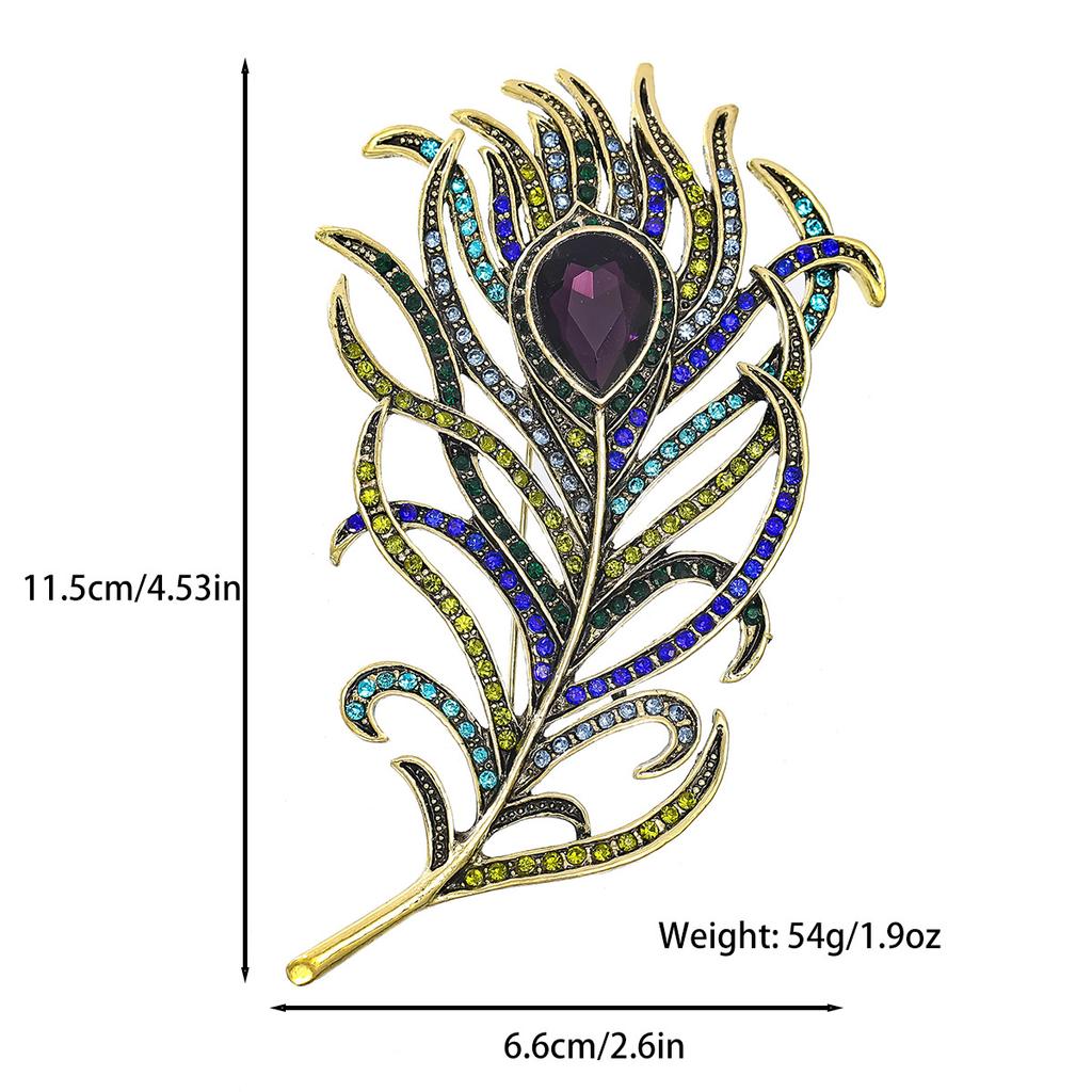 Women's Vintage Antique Feather Brooch