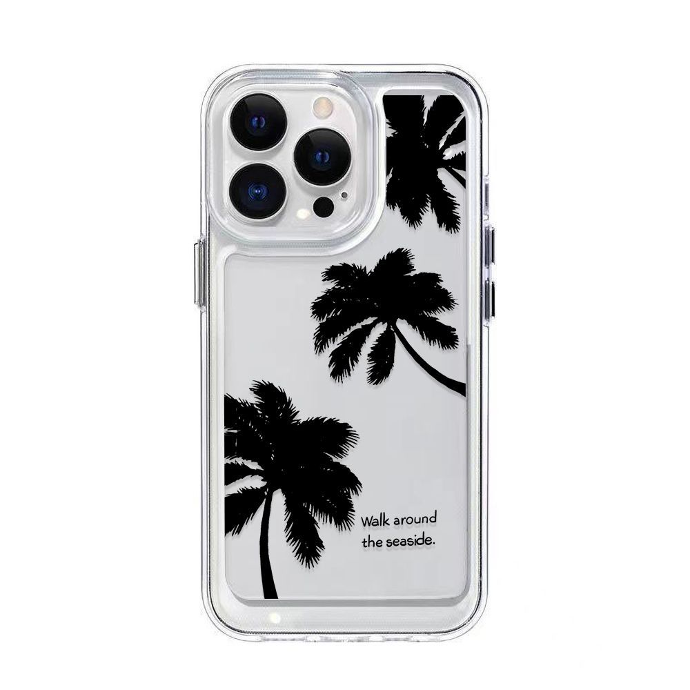 Ins Wind Coconut Tree Is Suitable for iPhone17promax Mobile Phone Case 16pro Apple 13 All-inclusive Niche 14 Simple 15