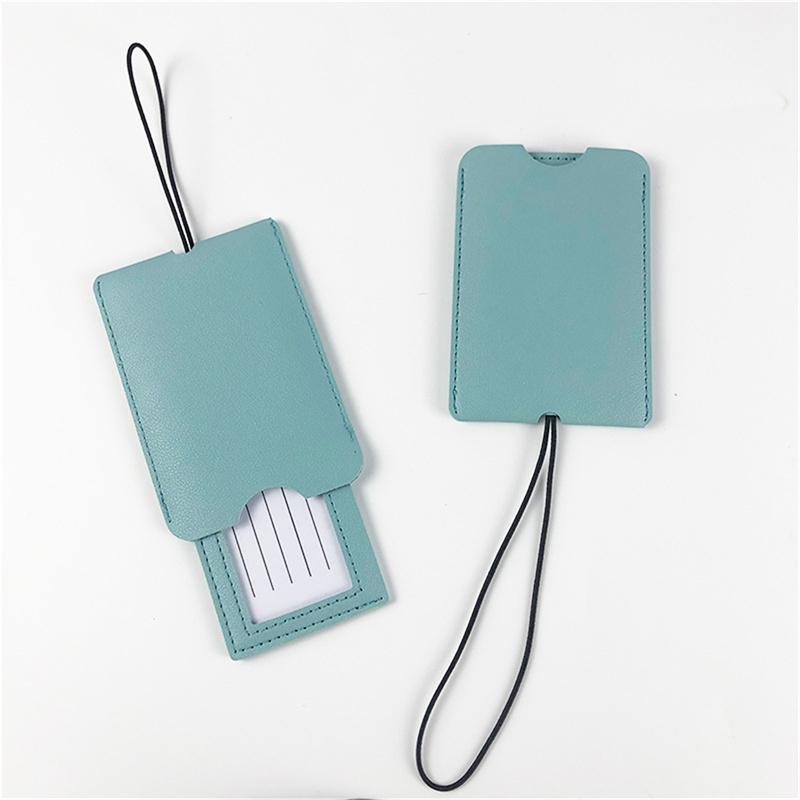 Portable Luggage Tag Travel Accessories Pu Leather Suitcase Identifier Name Address Tags