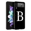 Phone Case For Samsung Galaxy Z Flip 3 4 5 Hard Black Folding PC Luxury For Samsung Z Flip3 Cover Initial Letter A Z Fashion
