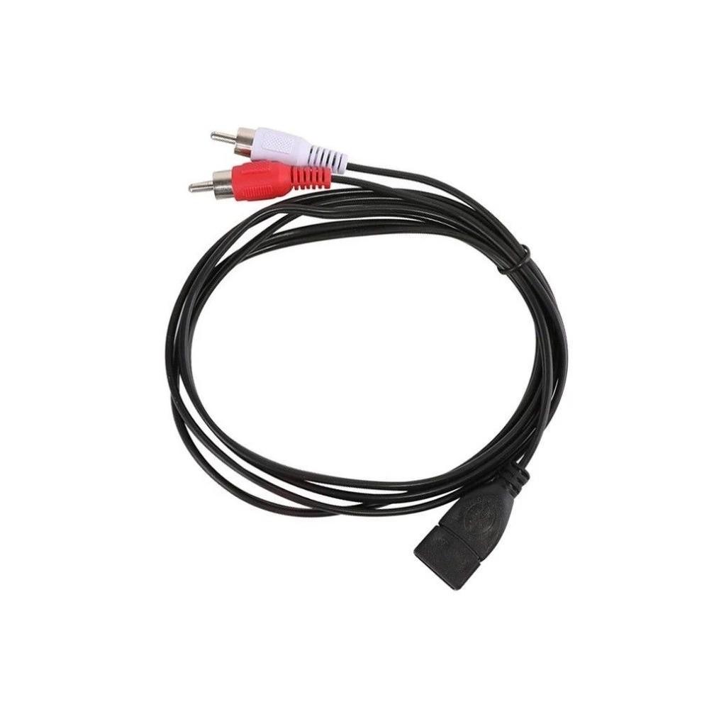 Male Plug 2 RCA USB Female to RCA Male Cable Audio Cable Video Extension Cables Extension Cable
