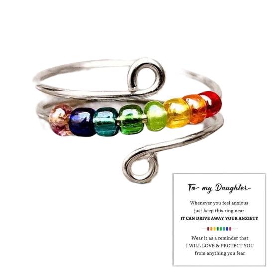 

Модное женское кольцо шикарное декоративное украшение для одежды, аксессуар против беспокойства, регулируемое B серебряный