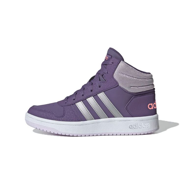 Adidas Neo Hoops 2.0 Mid Breathable Retro Basketball Shoes Kids Sneakers Purple EH0170