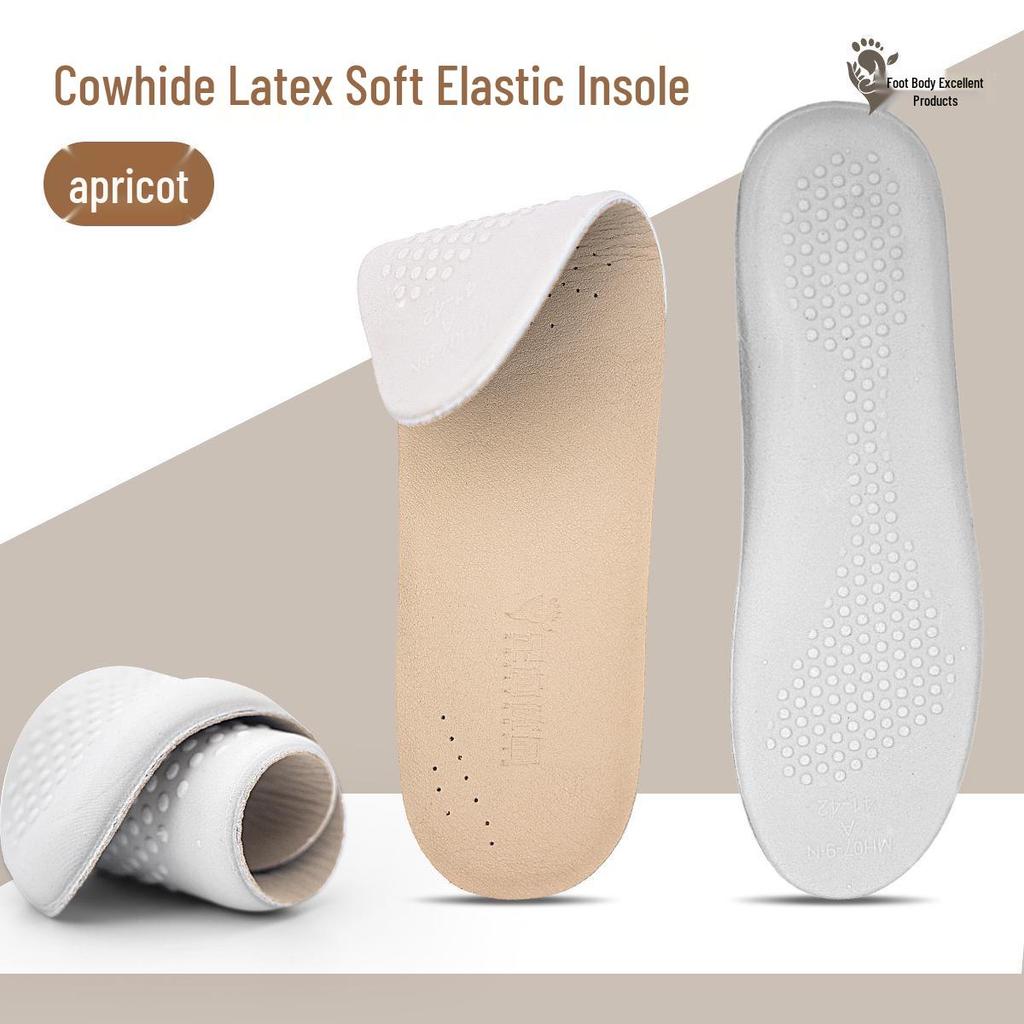 4D Cloud Insole: High Elastic Shock-Absorbing Sports Insole with Genuine Cowhide, Comfortable Massage, Sweat-Absorbing, and Breathable Design.