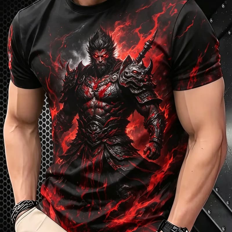 Herren Mode 3D Gedrucktes Herren T-Shirt Rundhals Kurzarm Trendige Streetwear