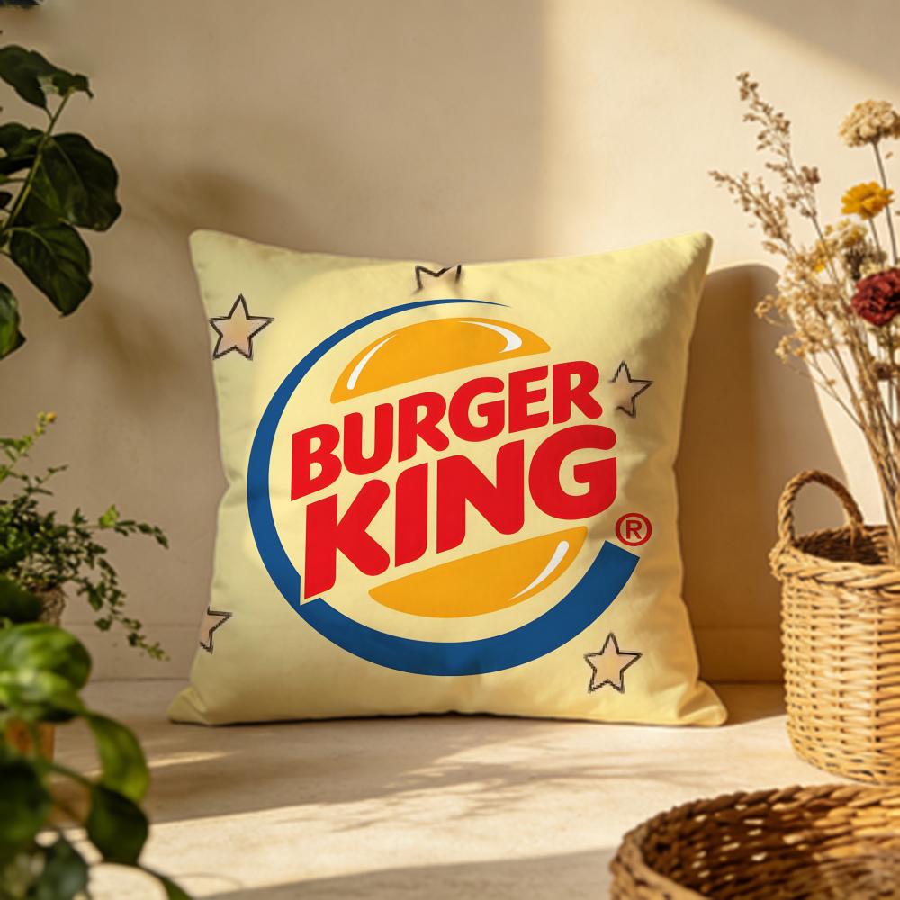 Stylish BBurger Kingful Cushion Cover Versatile DoubleSided Pillow Case Fit for Sofa Bed Car  Daily Decor