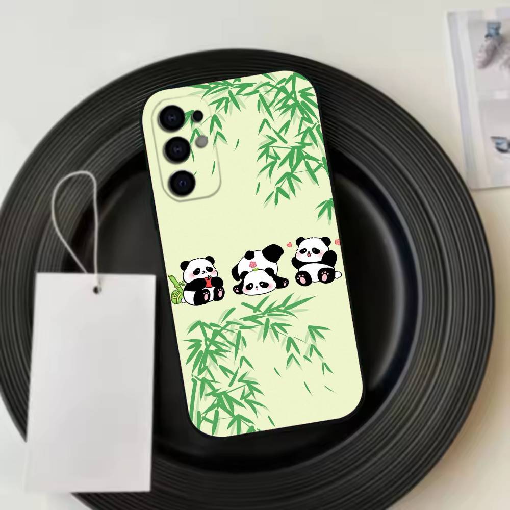 Cute Lucky P-Panda  Phone Case For Samsung S25,S24,S21,S22,S23,S30,Ultra,S20,Plus,Fe,Lite,Note,10,Black Cover