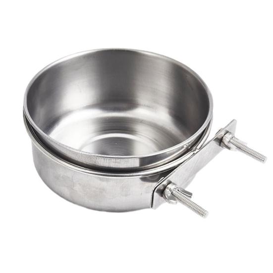 Yousheng 1/2 Stück Kleiner Vogelkäfig Futter Napf mit Klemme Edelstahl Wasser Futter Schale Haustier Futterautomat Käfig Zubehör für Papagei Wellensittich Ara